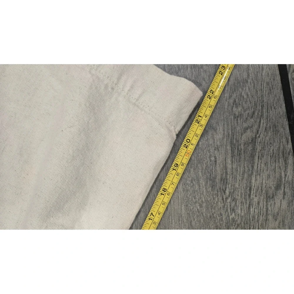 Zara Cream Cotton Linen Blend Wide Leg Cropped Pants Pleated High Waist Small